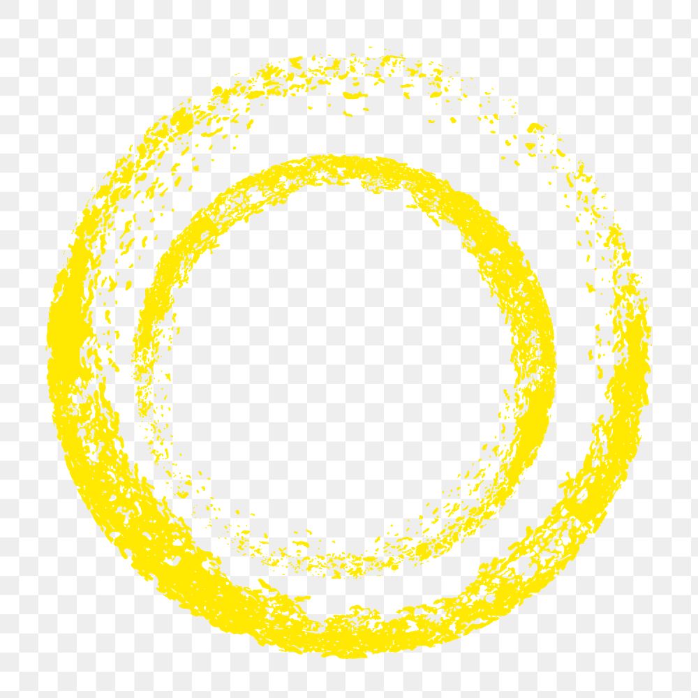 Overlapping circles png sticker, yellow geometric shape in art op design