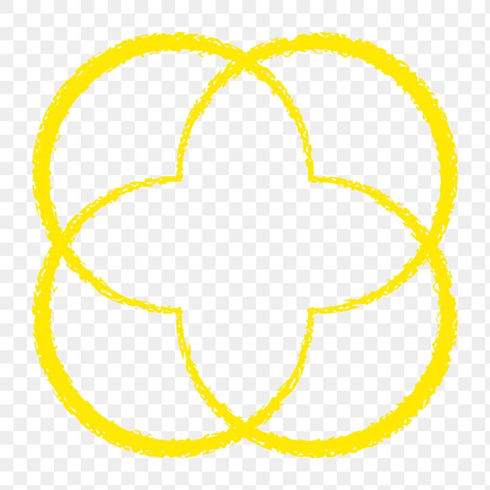 Flower shape png sticker, yellow 90s nostalgia design