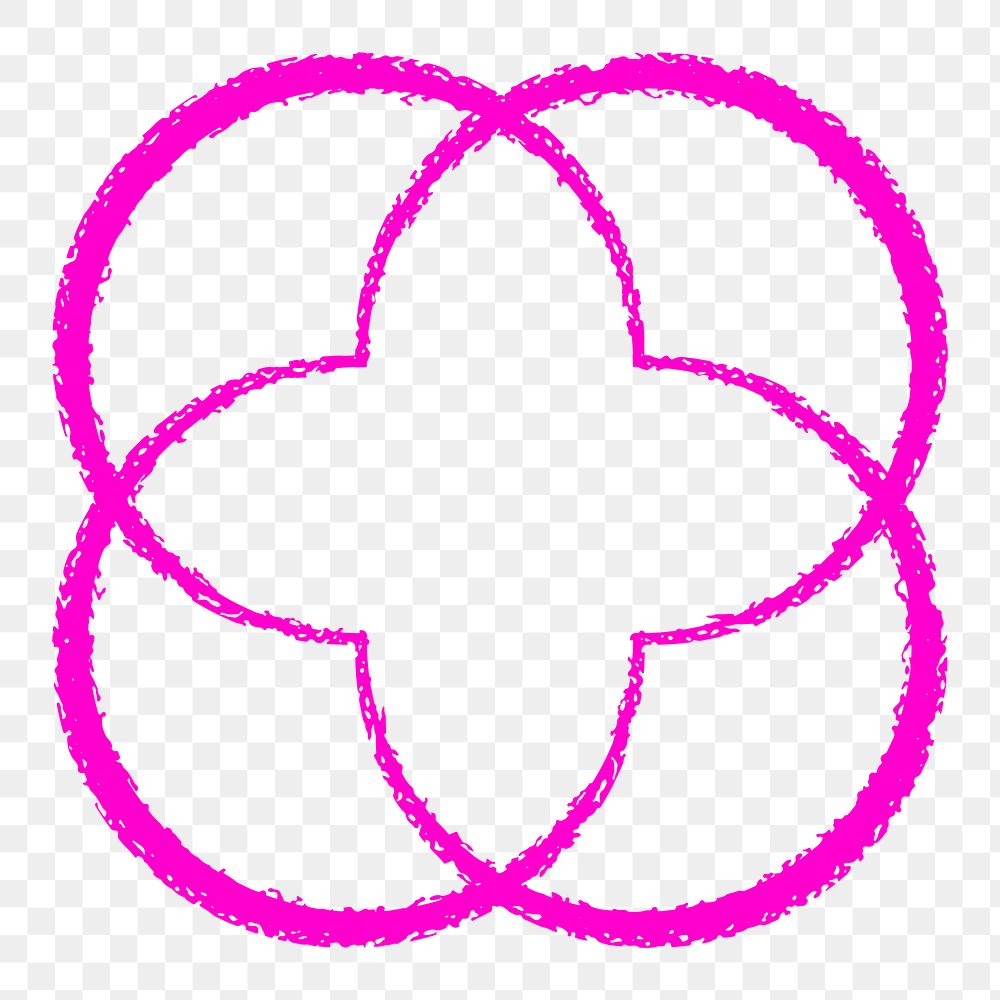 Flower shape png sticker, pink 90s nostalgia design on transparent background