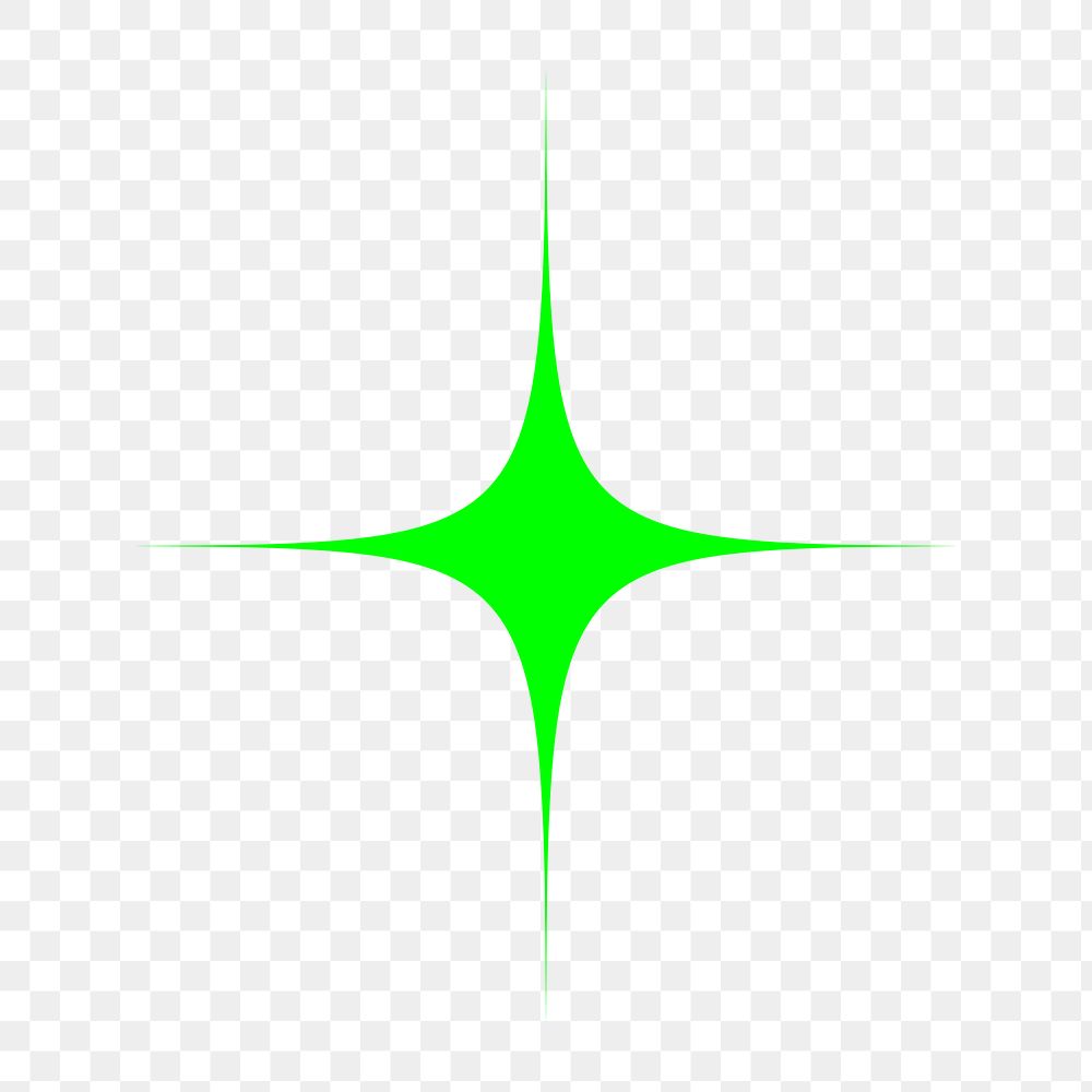 Sparkle shape png clipart, green neon retro futurism shape