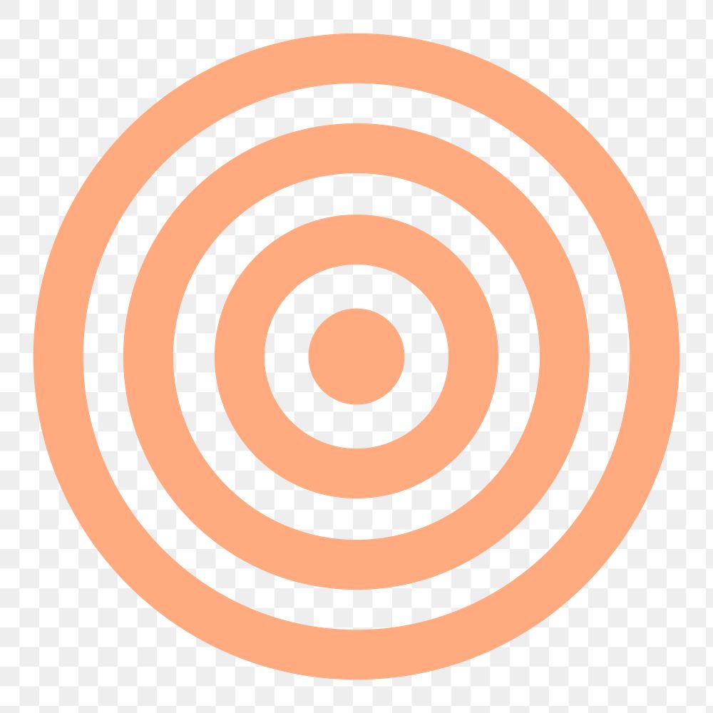 Target sign png sticker, circle shape in orange on transparent background