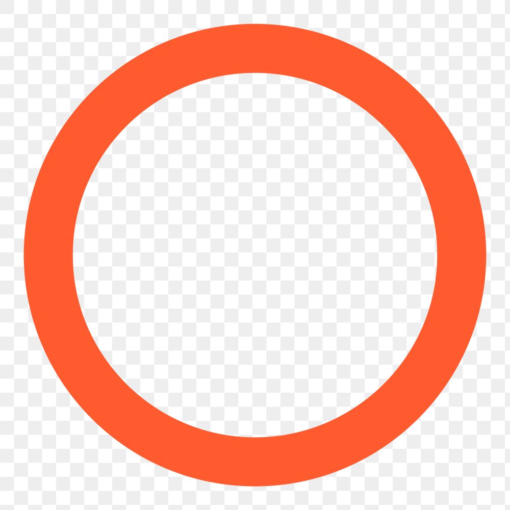 Ring circle png sticker, orange geometric shape on transparent background
