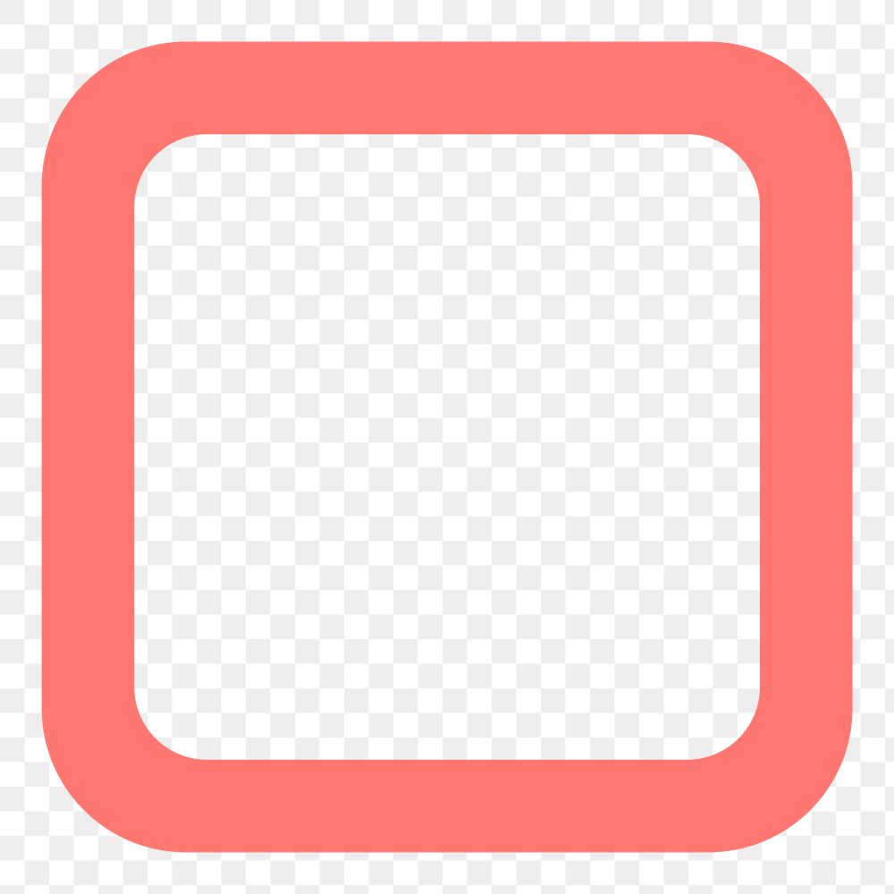 Square png frame sticker, pink shape on transparent background