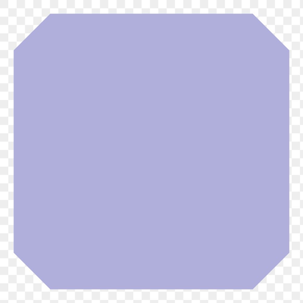 Square badge png sticker, purple geometric shape on transparent background