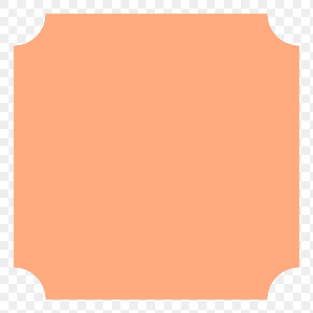 Orange square png sticker, abstract geometric shape on transparent background