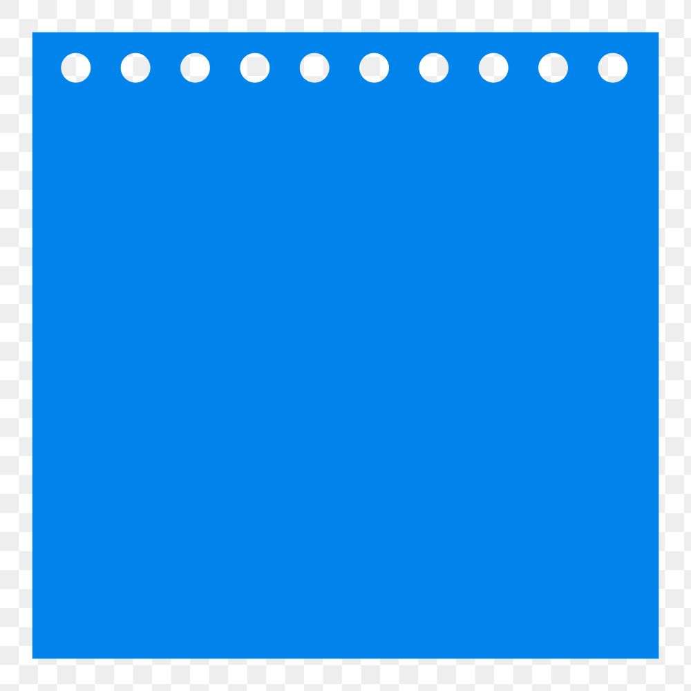 Note paper png collage element, blue square shape on transparent background