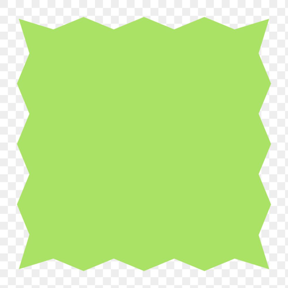 Green square png sticker, abstract geometric shape on transparent background