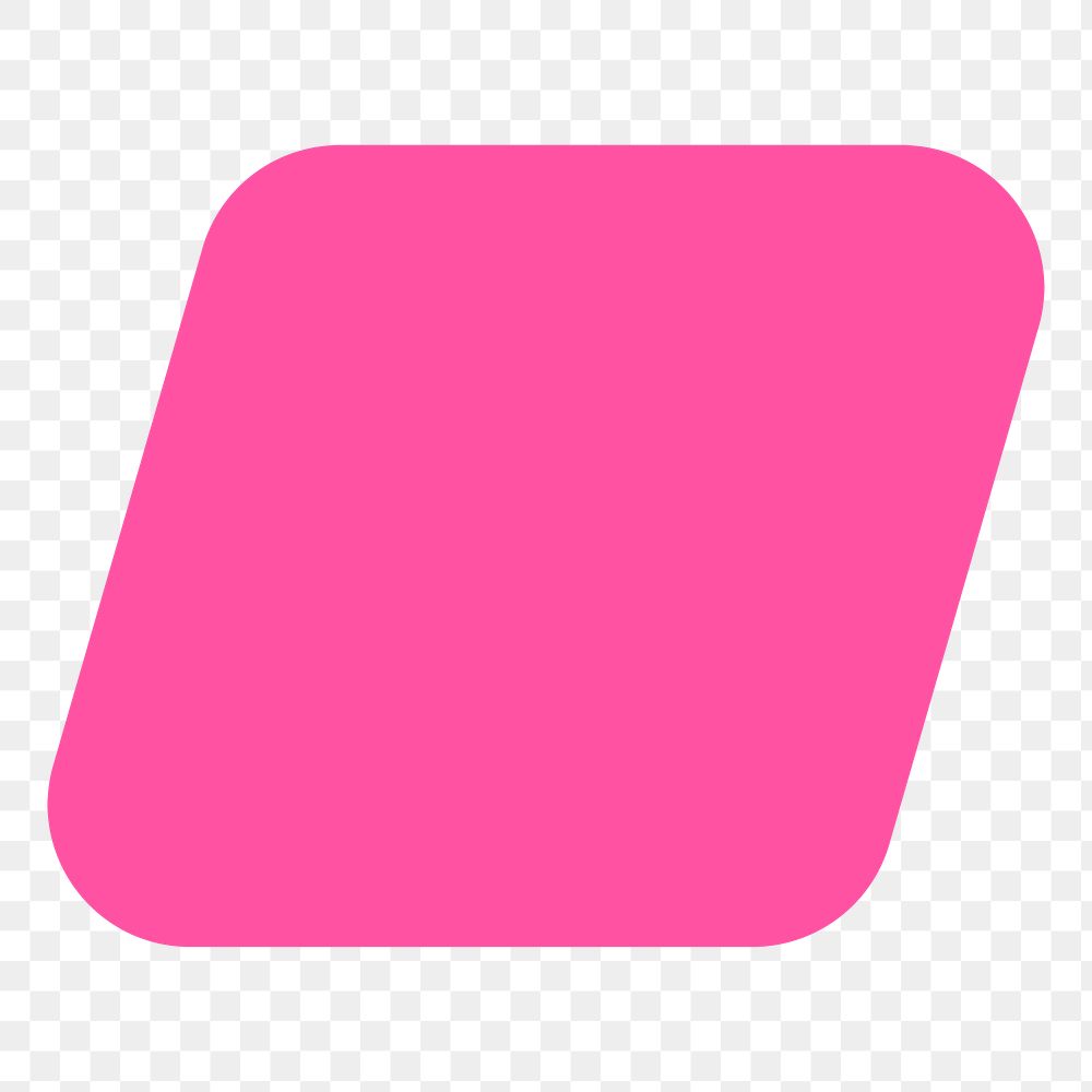 Pink parallelogram png shape sticker, geometric design on transparent background