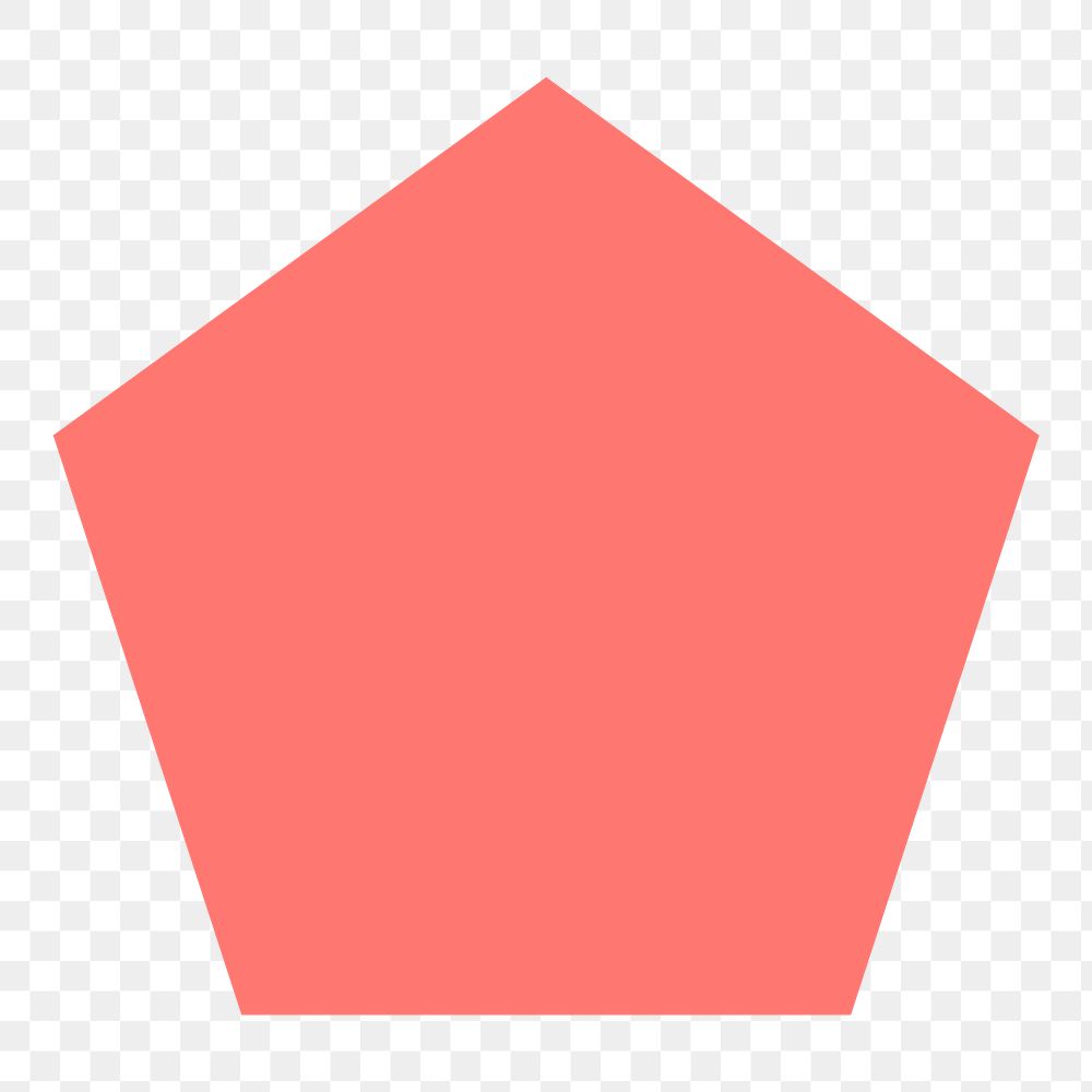Orange pentagon png clipart, geometric shape on transparent background