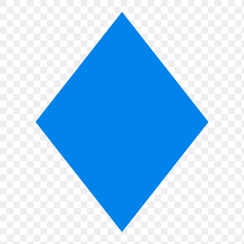 Blue rhombus png sticker, geometric shape on transparent background