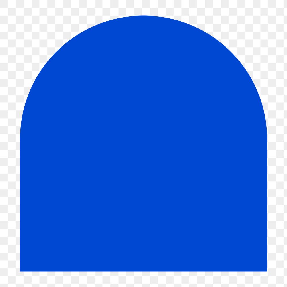Arch shape png clipart, blue geometric collage element