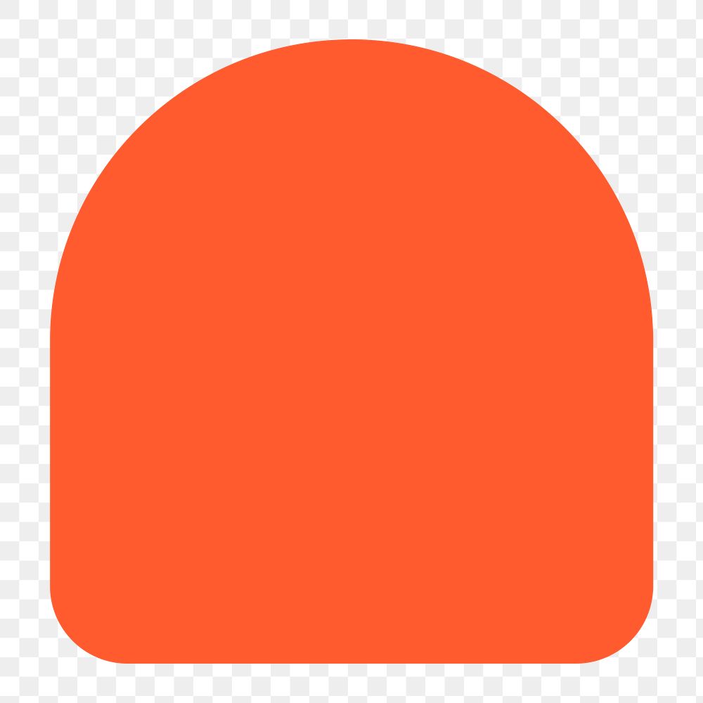 Arch shape  png clipart, orange geometric collage element