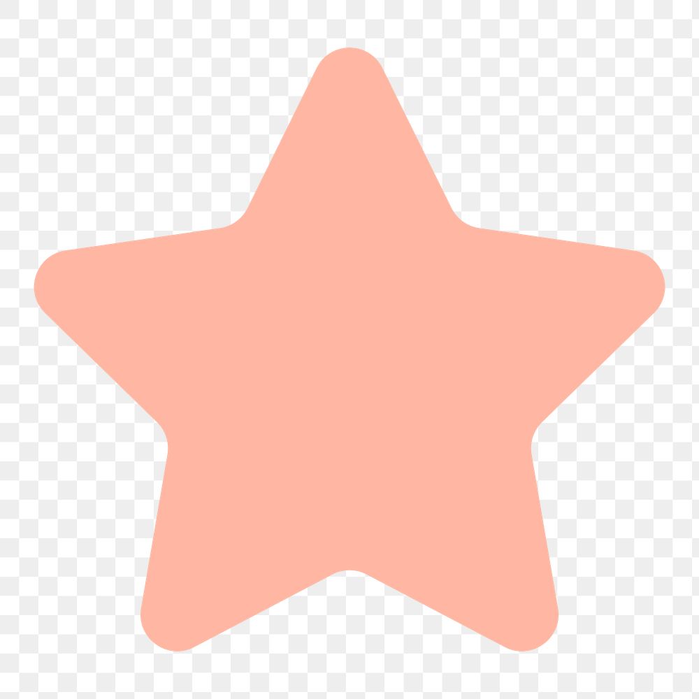 Orange star png sticker, flat shape on transparent background