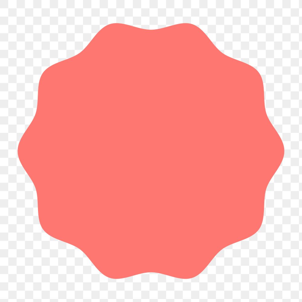 Pink badge png sticker, flat geometric design on transparent background
