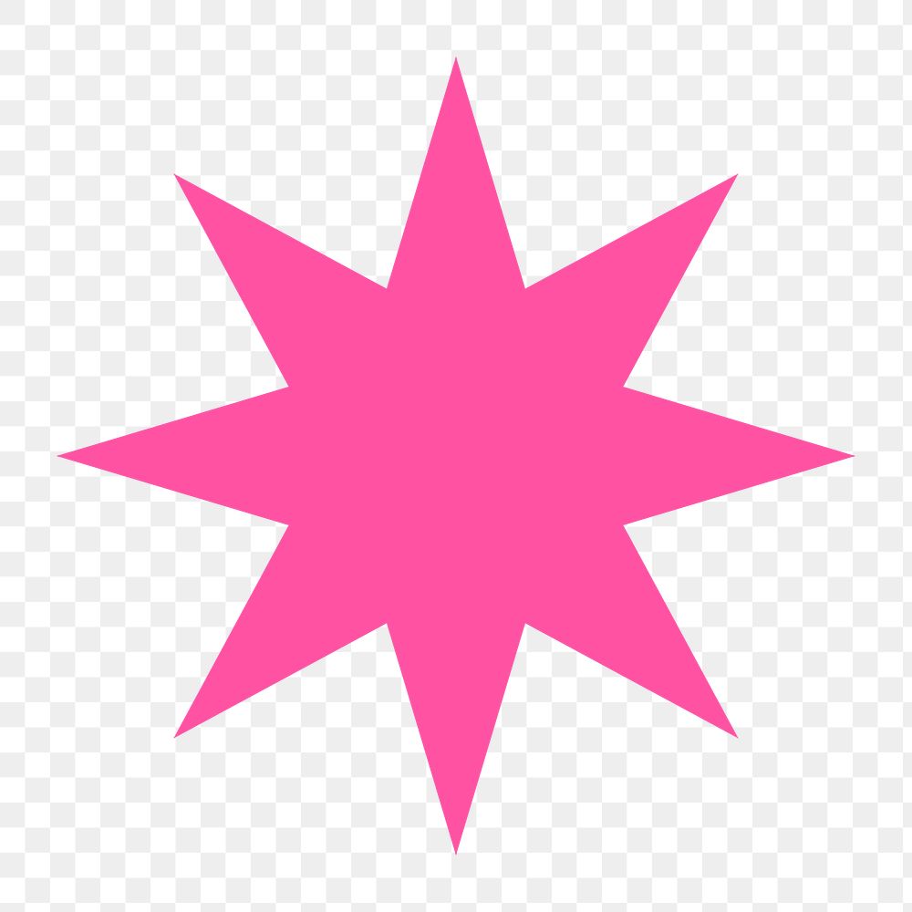 Pink starburst png sticker, abstract shape on transparent background