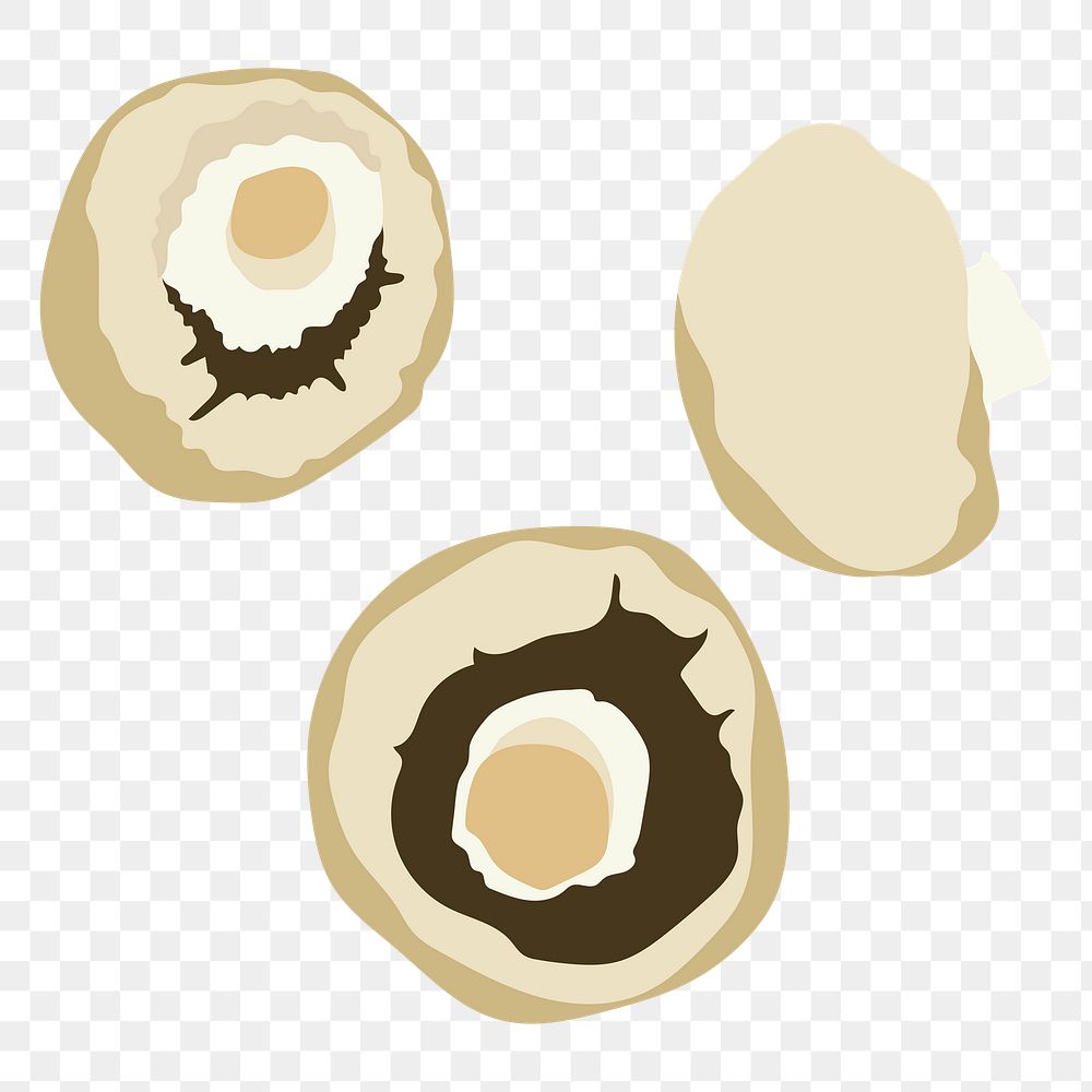 Mushrooms png sticker, realistic illustration, transparent background