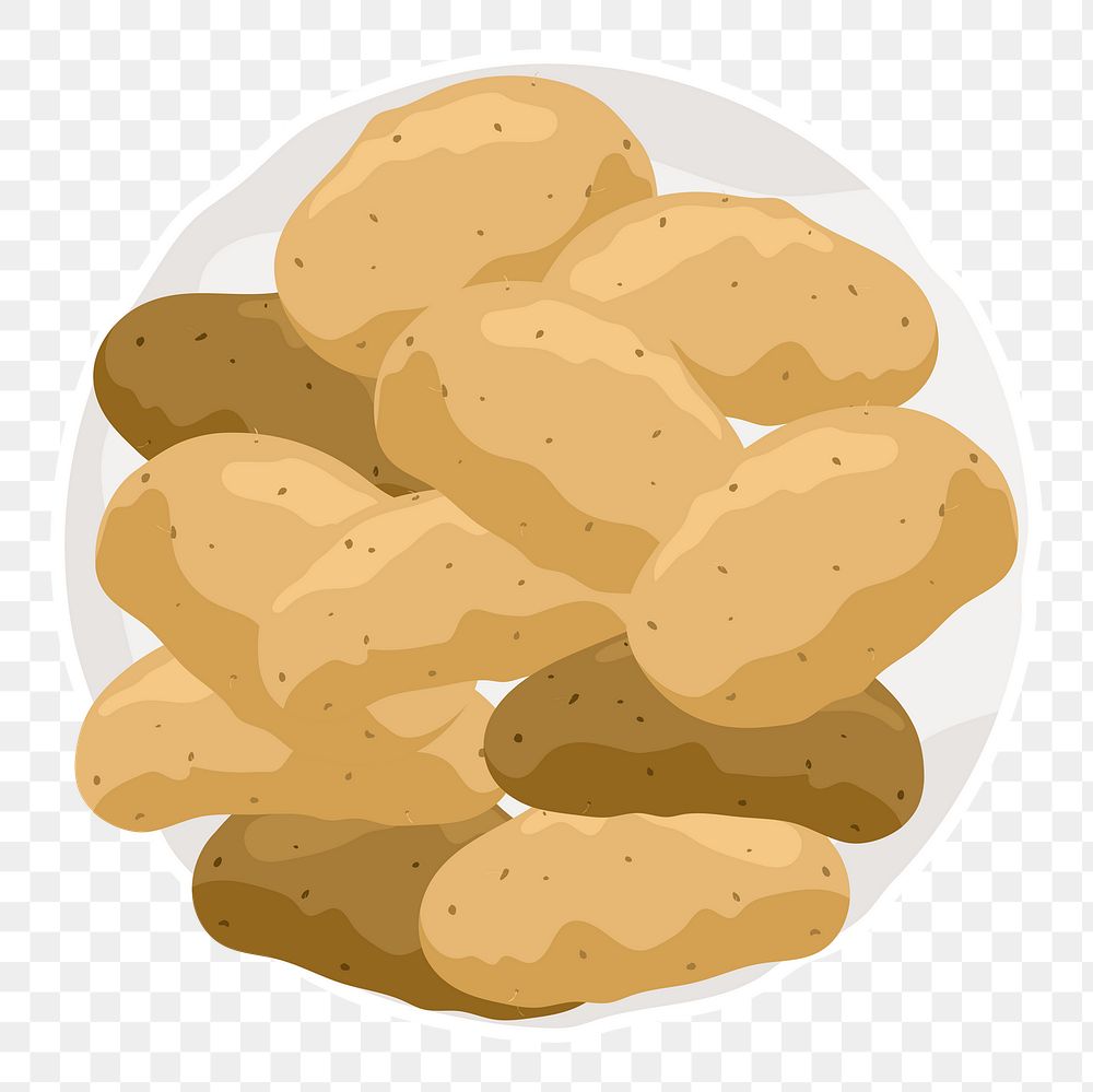 Potatoes png sticker, realistic illustration, transparent background