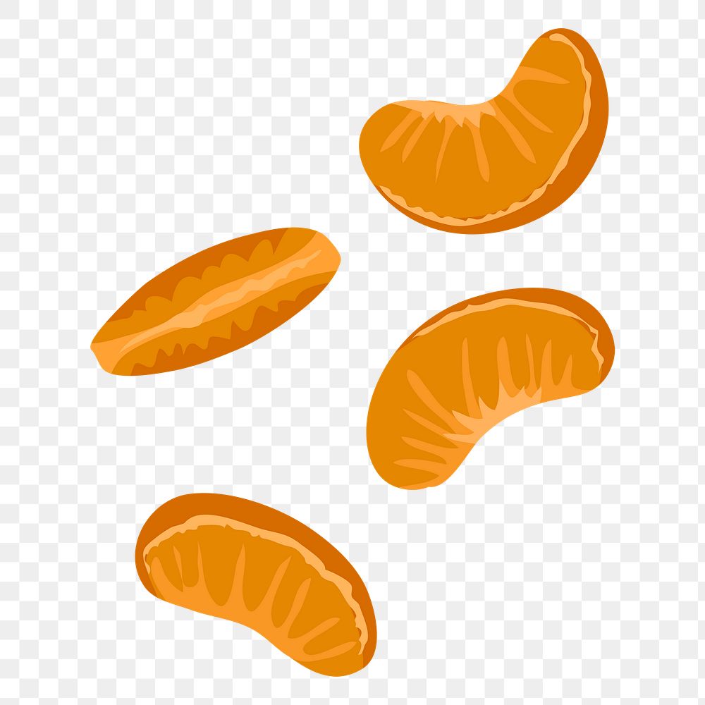 Orange wedges png sticker, realistic illustration, transparent background