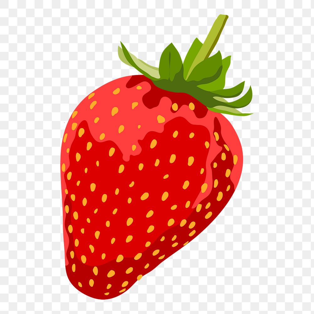 Strawberry png sticker, realistic illustration, transparent background