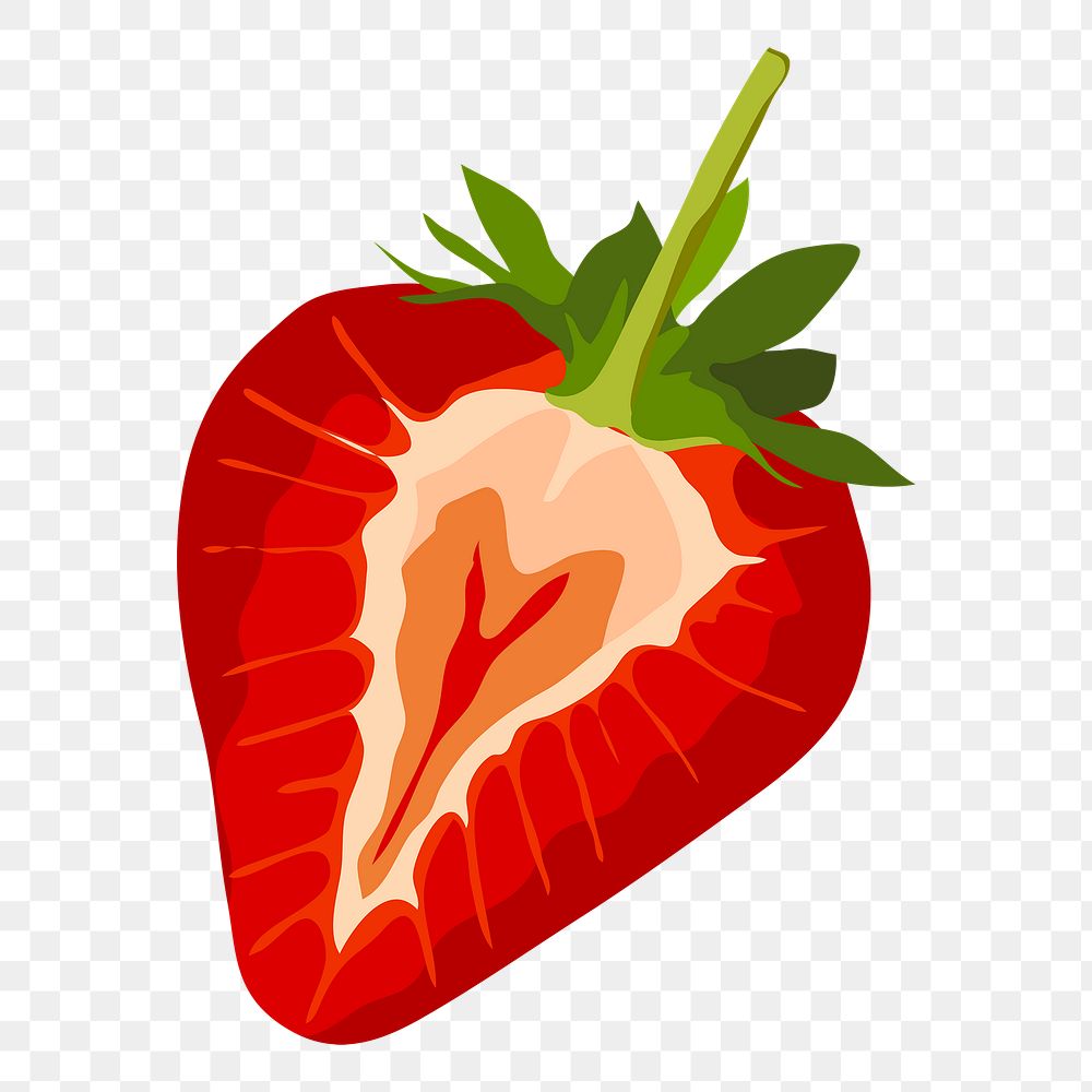Strawberry png sticker, realistic illustration, transparent background