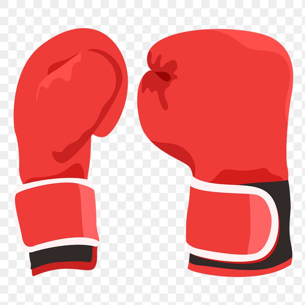 Boxing gloves png sticker fitness equipment, transparent background