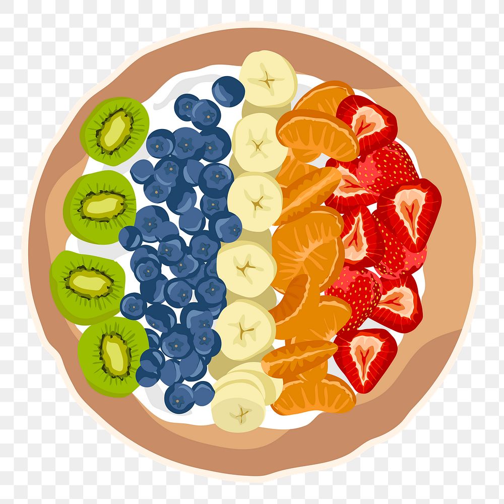 Smoothie bowl breakfast png sticker, transparent background