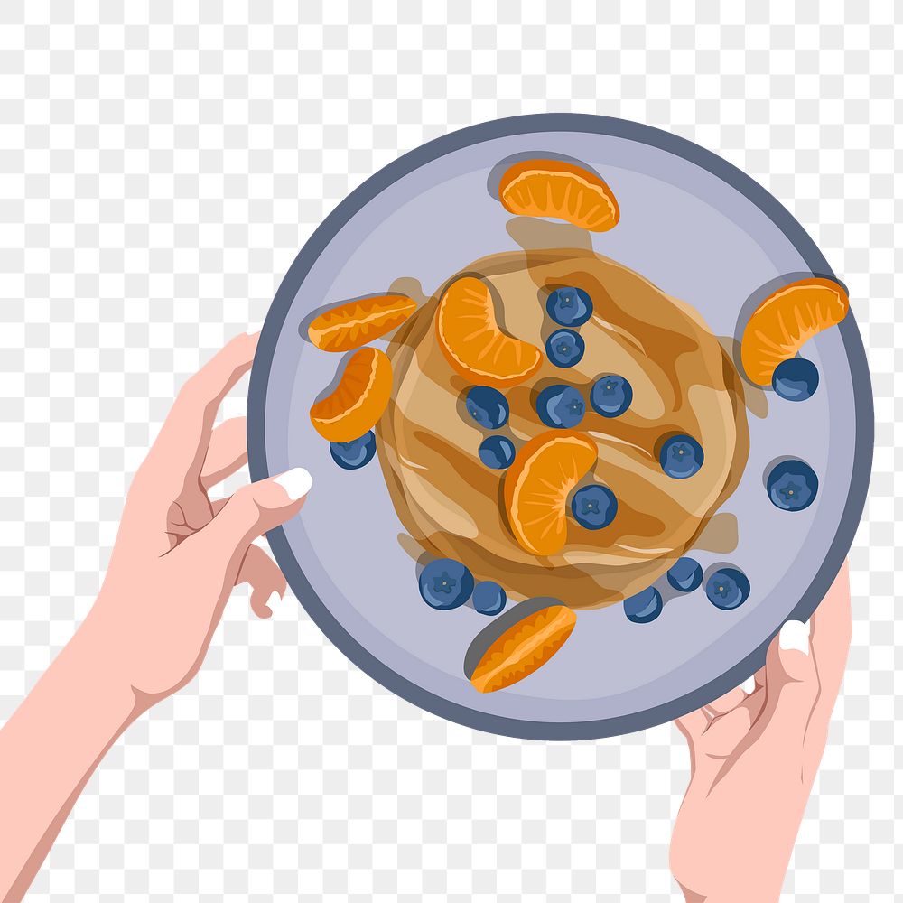 Pancake breakfast png sticker, aesthetic illustration