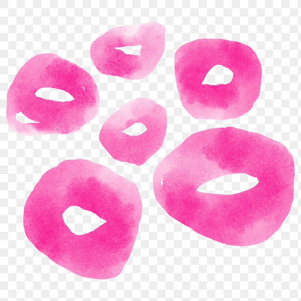 Pink circles png sticker, watercolor design, transparent background