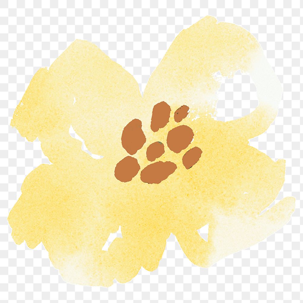 Buttercup flower png sticker, watercolor design, transparent background