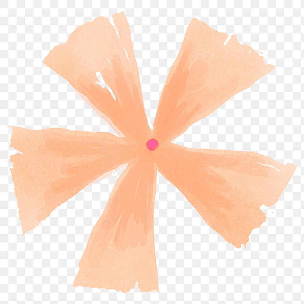 Orange flower png sticker, watercolor design, transparent background