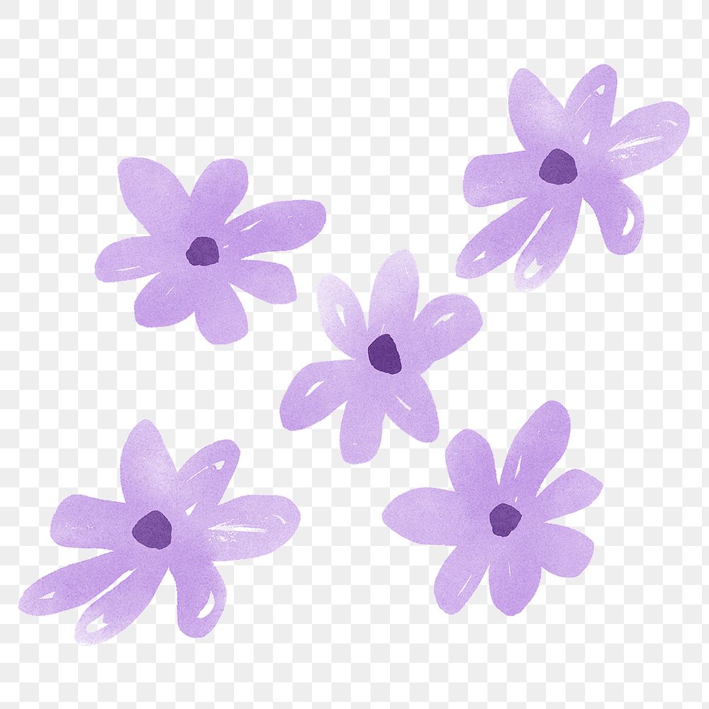 Cute flower png sticker, watercolor design, transparent background