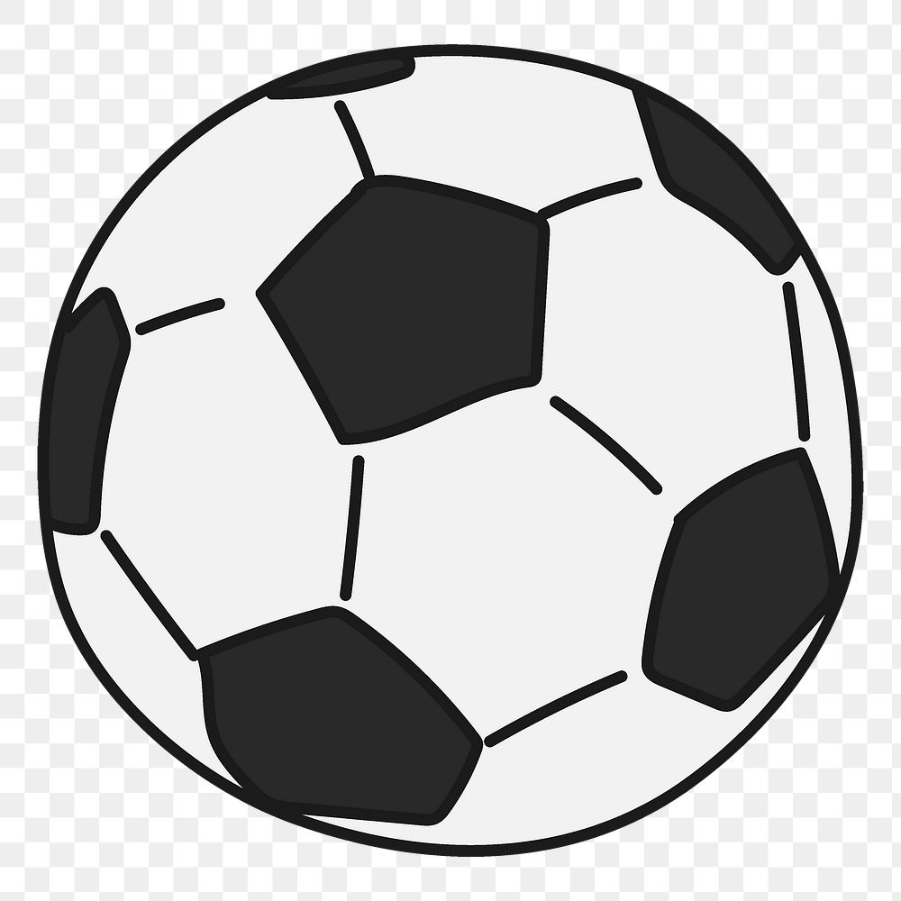 Soccer ball png sticker, sport equipment doodle on transparent background