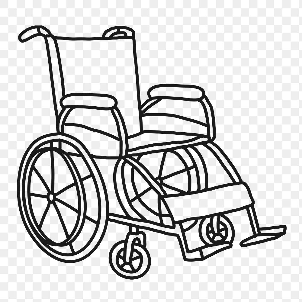 Wheelchair png sticker, hospital, transparent background