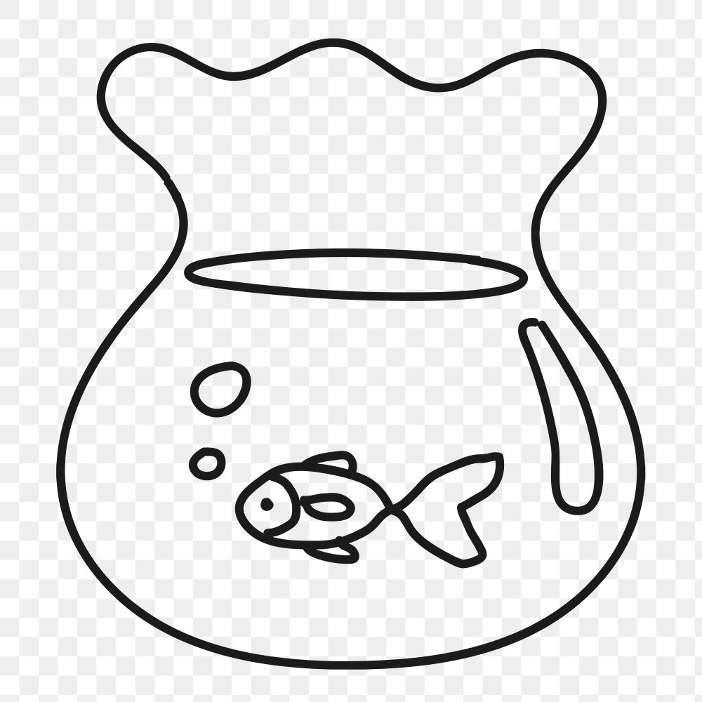 Fish bowl png sticker, home decor, transparent background