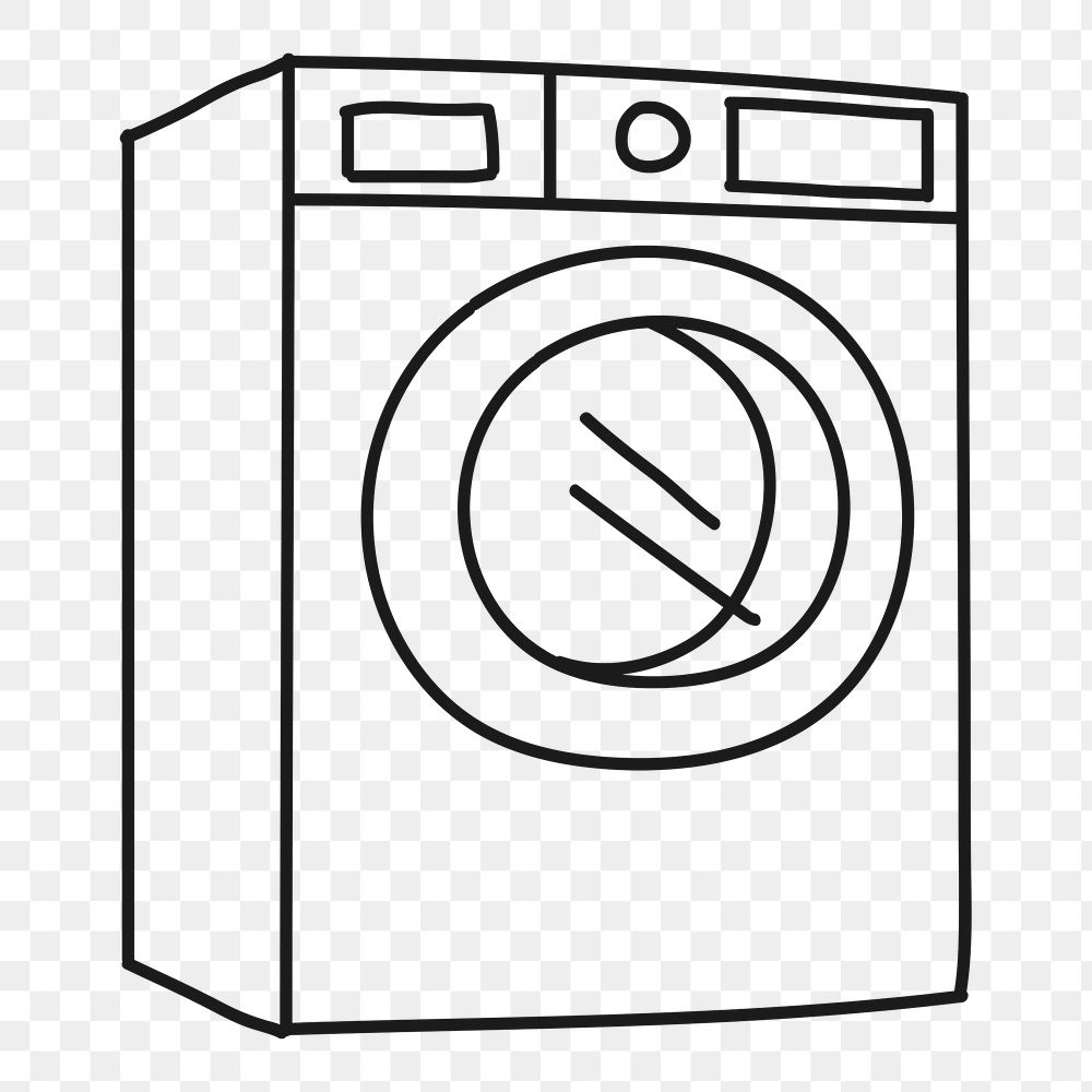 Washing machine png sticker, laundry, transparent background