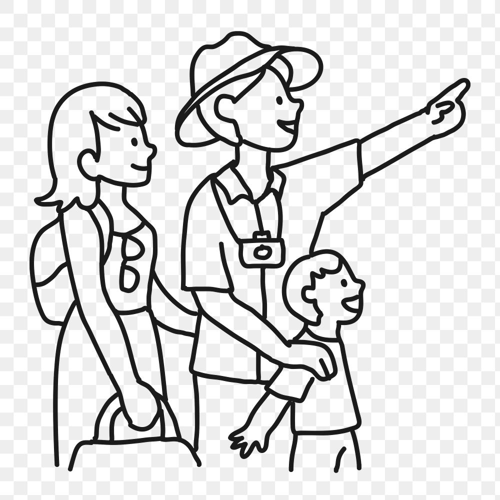 Family traveling png sticker, transparent background