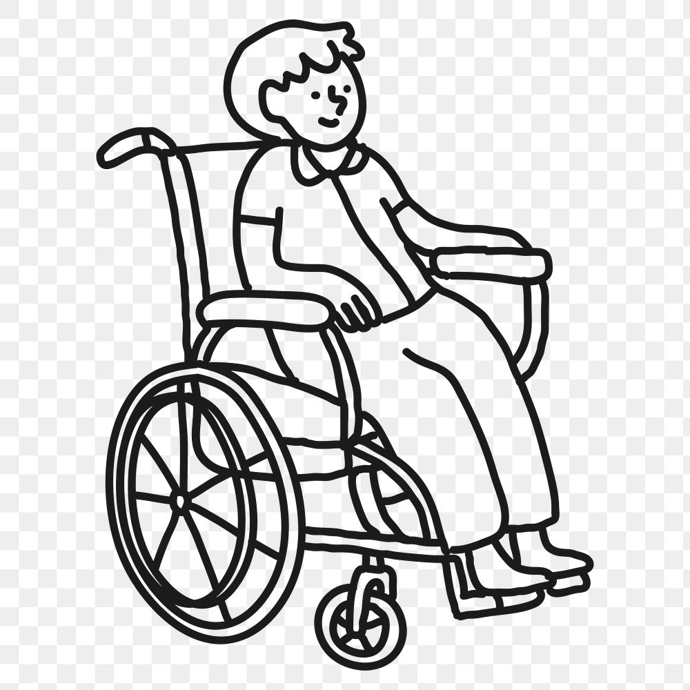Wheelchair man png sticker, disabled person, transparent background