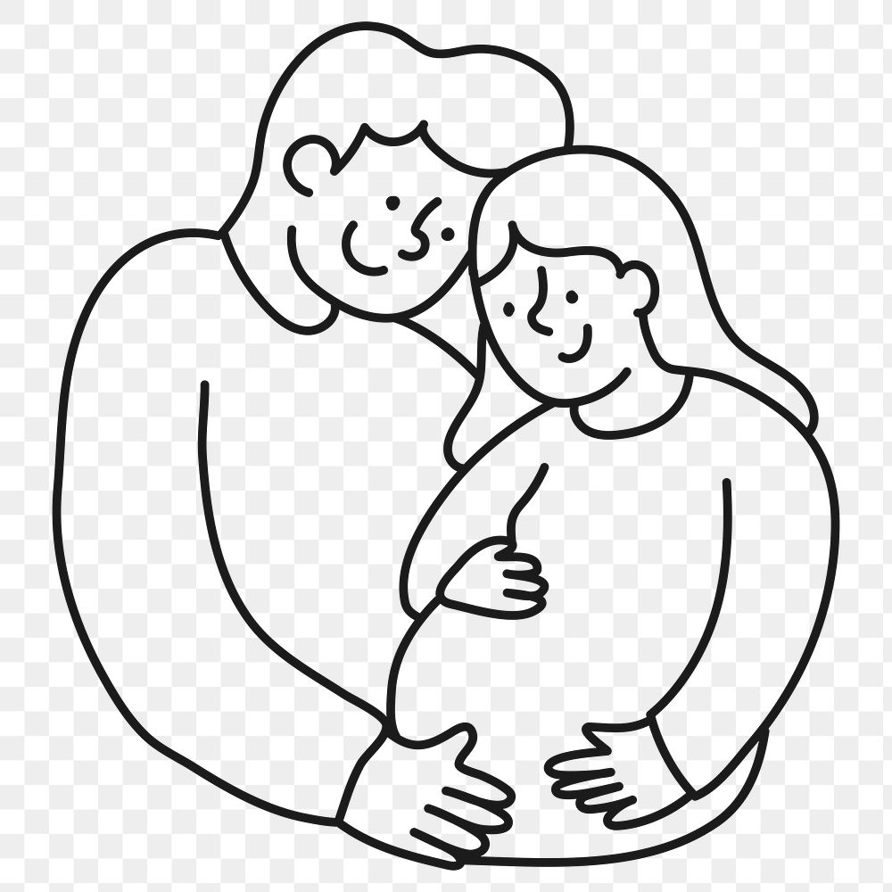 Pregnancy png sticker, parents, transparent background