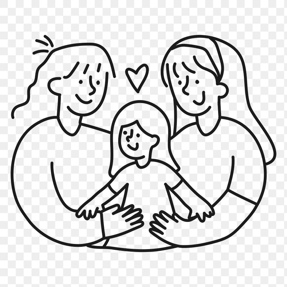 LGBTQ parenting png sticker, adoption, transparent background