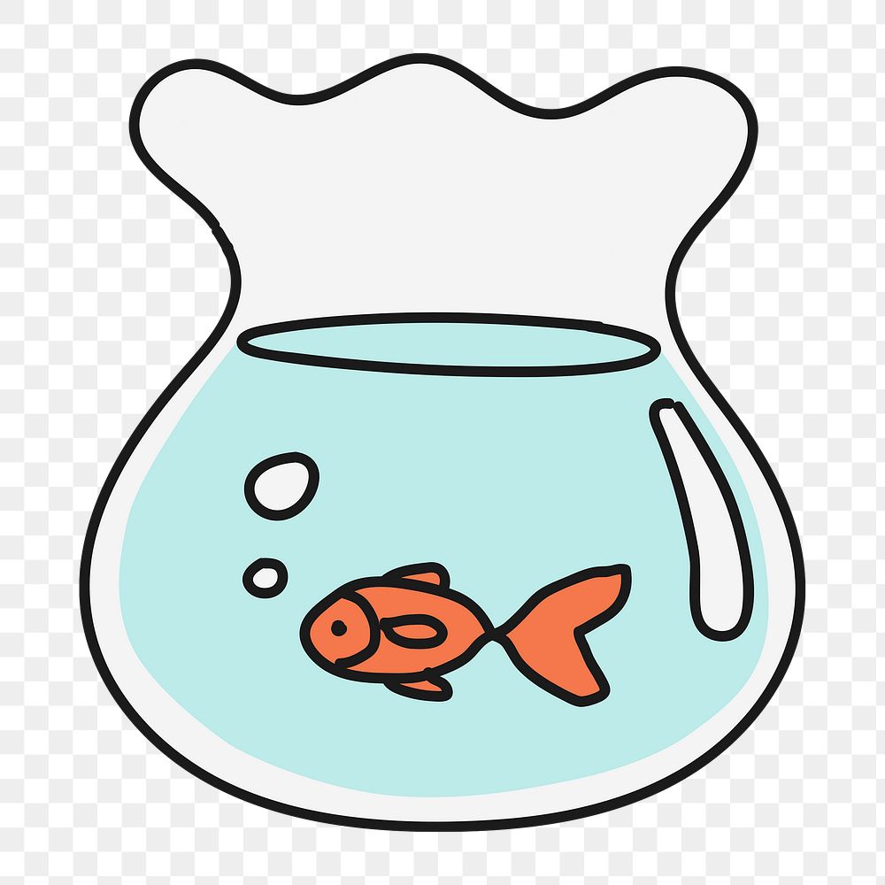 Fish bowl png sticker, pet transparent background