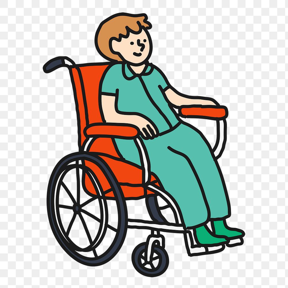 Wheelchair man png sticker, disabled person transparent background