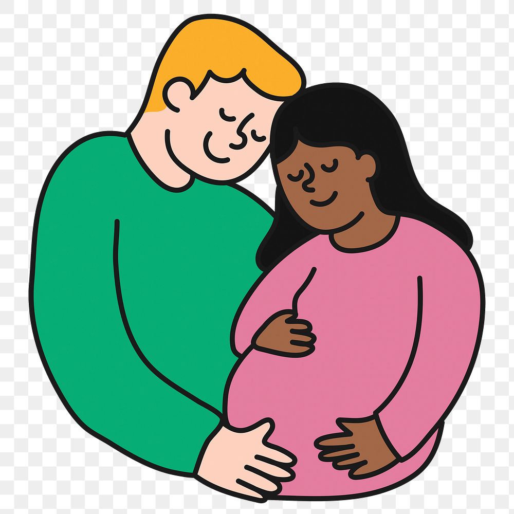 Pregnancy png sticker, parents transparent background