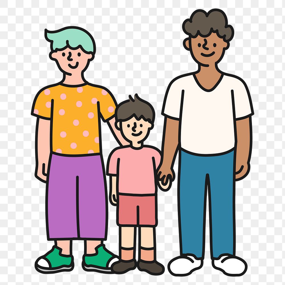 Gay parents png sticker, LGBTQ family transparent background