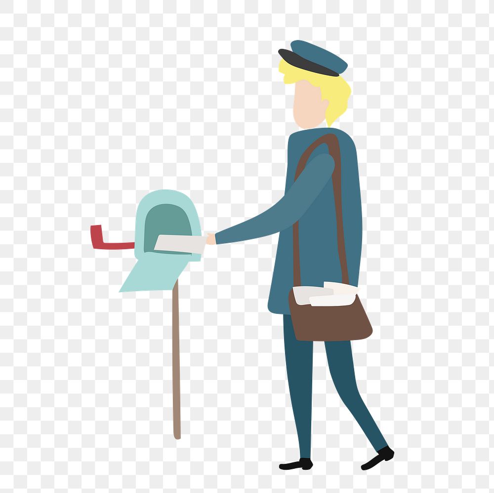 Mailman png clipart, job cartoon illustration