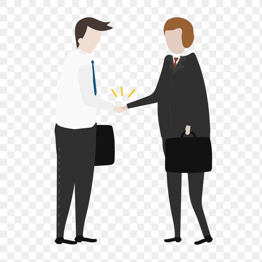 Corporate handshake png clipart, business deal illustration 