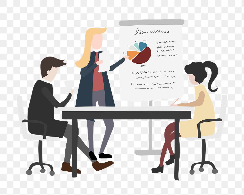 Business meeting png clipart, brainstorming, teamwork concept 