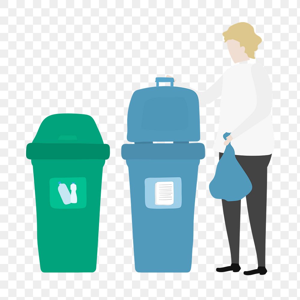 Man recycling rubbish png clipart, environment illustration