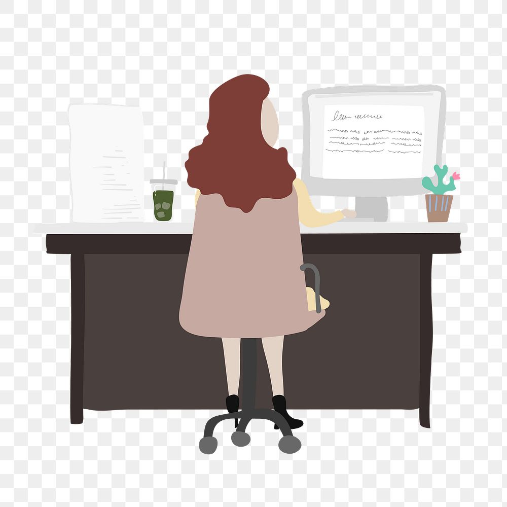 Business employee png working clipart, office workstation 