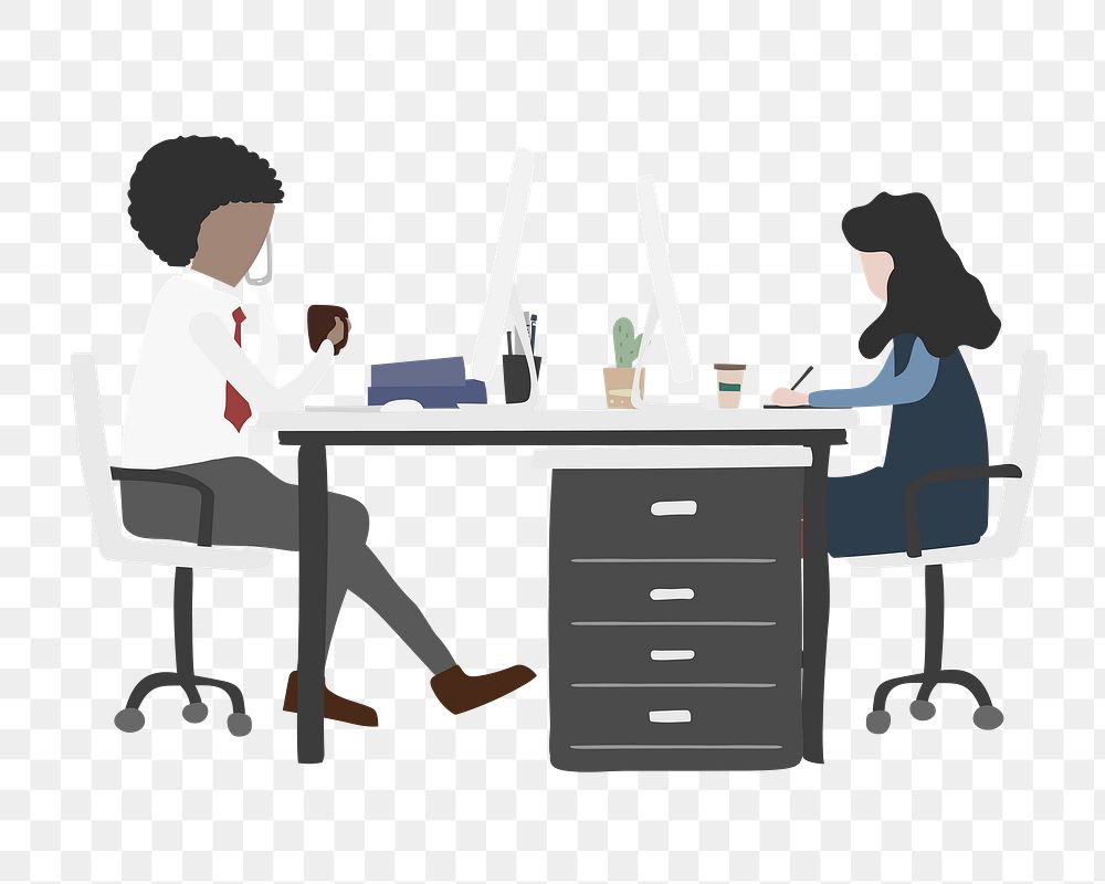 Business employee png working clipart, office workstation 