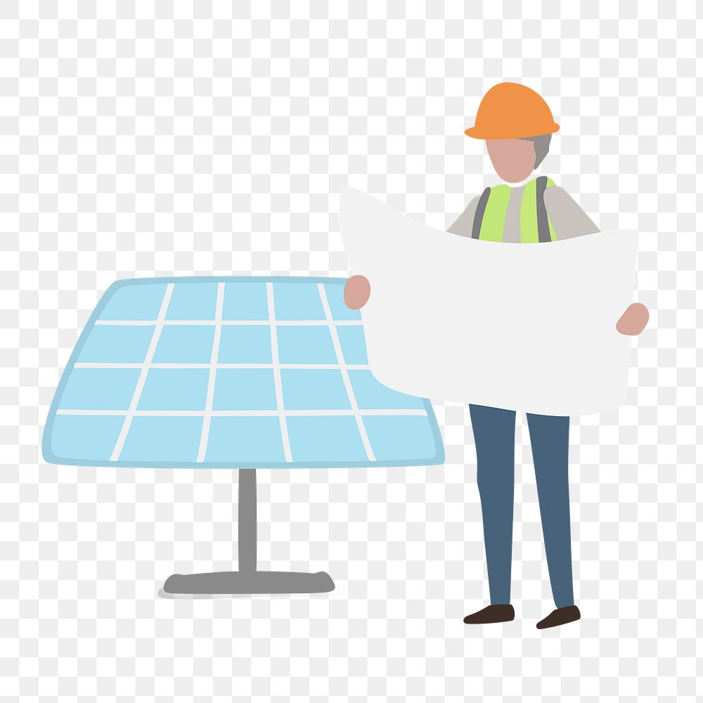 Solar panel png clipart, renewable energy illustration